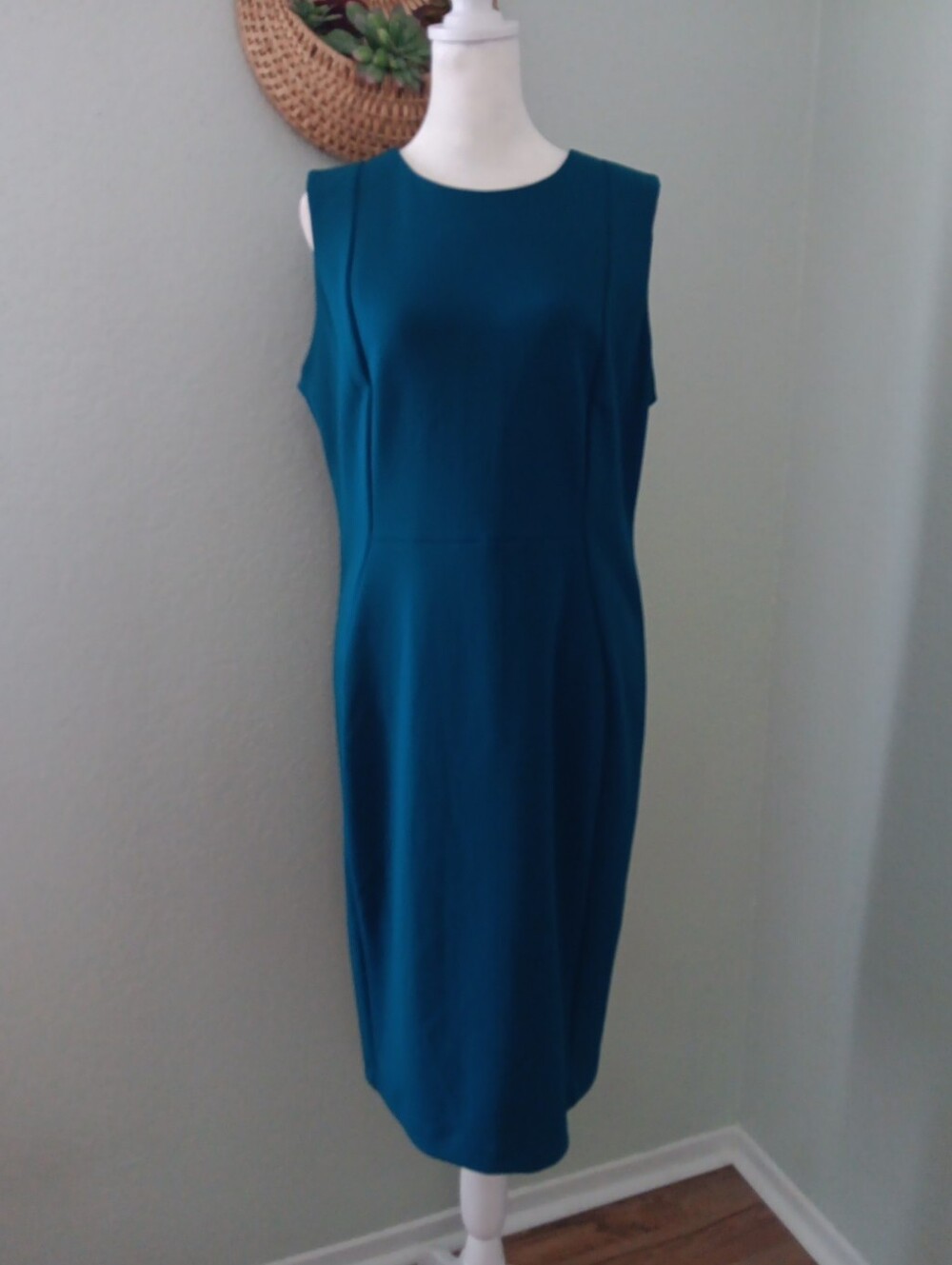 Calvin Klein Teal Midi Sheath Dress